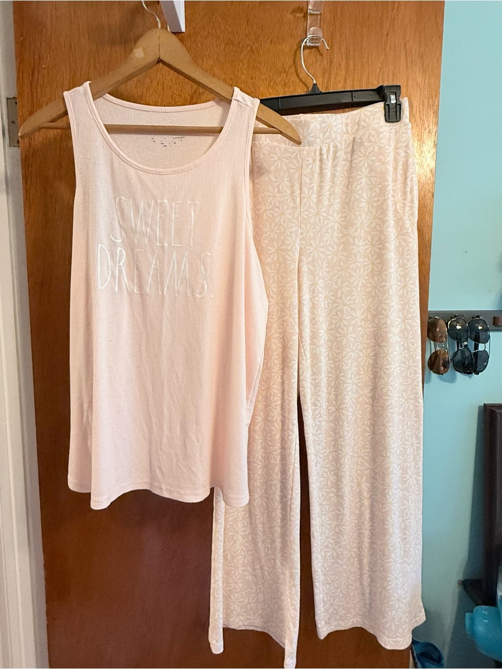 Rae Dunn Sweet Dreams Women's Light Pink Sleep Tank and Pajama Pants Set